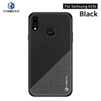 Voor Galaxy A10S PINWUYO Rong serie schokbestendige PC + TPU + chemische Fiber doek beschermende cover (zwart)