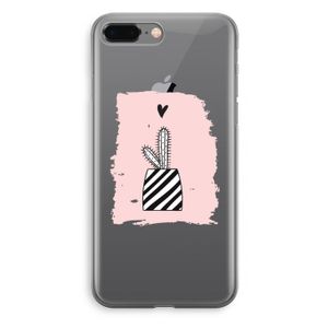 Zwart-wit cactus: iPhone 8 Plus Transparant Hoesje
