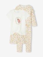 Lot pyjama + pyjashort flower power BASICS bleekblauw
