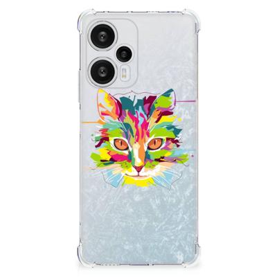 Xiaomi Poco F5 Stevig | Bumper Hoesje | Cat Color Xiaomi Poco F5 Stevig | Bumper Hoesje | Cat Color