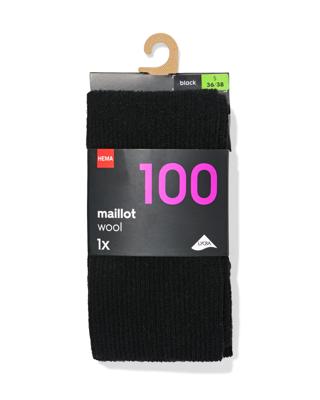 HEMA Dames Maillot 100denier Wol Zwart (zwart)