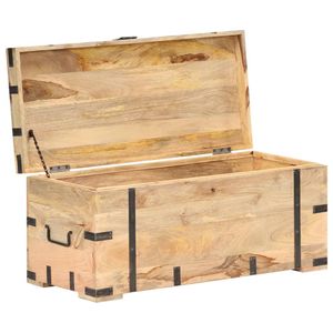 The Living Store Massief Mangohouten Kist - Opbergbox - 90x40x40cm - Natuurlijke Afwerking