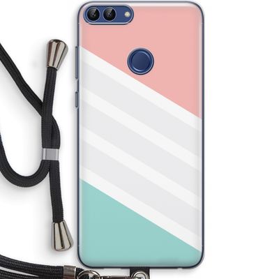 Strepen pastel: Huawei P Smart (2018) Transparant Hoesje met koord