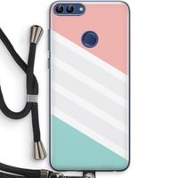 Strepen pastel: Huawei P Smart (2018) Transparant Hoesje met koord