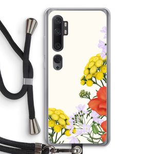 Wilde bloemen: Xiaomi Mi Note 10 Pro Transparant Hoesje met koord