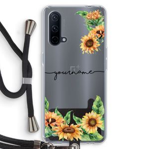 Zonnebloemen: OnePlus Nord CE 5G Transparant Hoesje met koord