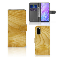 Samsung Galaxy S20 Book Style Case Licht Hout - thumbnail