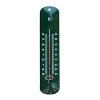 Binnen/buiten thermometer groen van metaal 6.5 x 30 cm - thumbnail