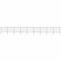 Tuinhek met speerpunt staal 1603,5x150 cm zwart