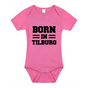 Born in Tilburg kraamcadeau rompertje roze meisjes