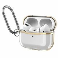 AirPods Pro / AirPods Pro 2 hoesje - TPU - Split series - Transparant / Goud - thumbnail