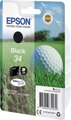 Epson inktcartridge 34, 350 pagina&apos;s, OEM C13T34614010, zwart