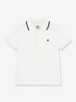 PETIT BATEAU polo voor kinderen met korte mouwen wit
