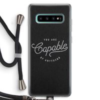 Capable: Samsung Galaxy S10 Plus Transparant Hoesje met koord