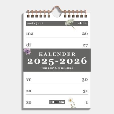A5 Weekkalender Schooljaar 2025 - 2026 Aquarel Bloemen