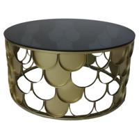 Salontafel rond - ø80x40 - Goud/zwart - Metaal/glas