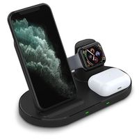 3-in-1 Draadloos Laadstation W55 - iPhone, AirPods, iWatch - Zwart - thumbnail