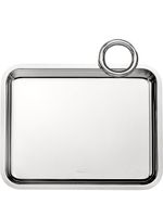 Christofle plateau rectangulaire Vertigo à anse unique (20 cm x 16 cm) - Argent