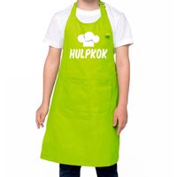 Hulpkok Keukenschort kinderen/ kinder schort groen voor jongens en meisjes - Feestschorten - thumbnail