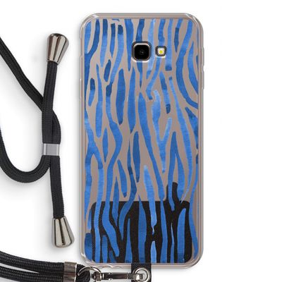 Blauwe nerven: Samsung Galaxy J4 Plus Transparant Hoesje met koord