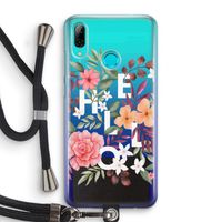 Hello in flowers: Huawei P Smart (2019) Transparant Hoesje met koord
