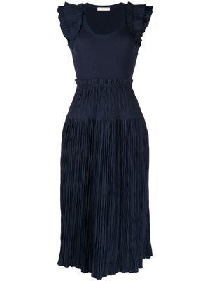 Ulla Johnson robe mi-longue Virginiaà design nervuré - Bleu