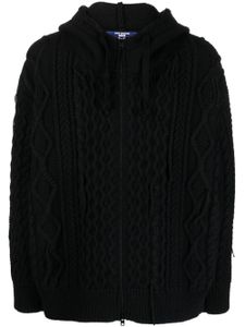 Junya Watanabe MAN hoodie en maille torsadée à lien de resserrage - Noir