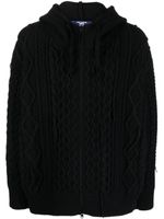 Junya Watanabe MAN hoodie en maille torsadée à lien de resserrage - Noir