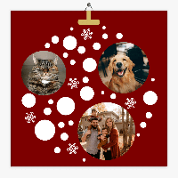 Foto tegeltje Kerst bal