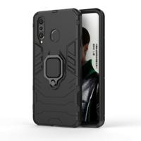 PC + TPU schokbestendige beschermhoes met magnetische ring houder voor Galaxy A8s (zwart)