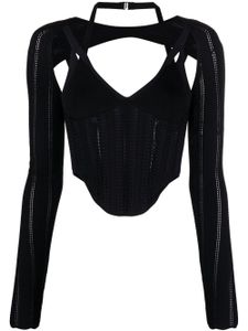 Dion Lee corset à effet peau de serpent - Noir