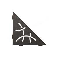 Schluter Shelf-E-S1 planchet - 21x21x0.5cm - inbouw - Driehoek - Perforatie: Curve - gecoat donker antraciet ses1d6tsda