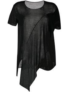 Yohji Yamamoto t-shirt à effet de transparence - Noir