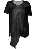 Yohji Yamamoto t-shirt à effet de transparence - Noir - thumbnail