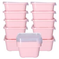 Vershoudbakjes nestbaar - 15 delig - BPA vrij - meal prep - diverse maten - Roze