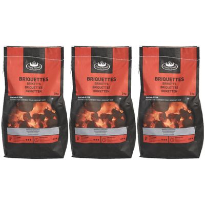 3x zakken houtskool briketten 3 kilo