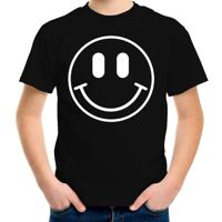 Verkleed T-shirt voor jongens - smiley - zwart - carnaval - feestkleding voor kinderen