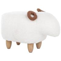 Beliani - LAMB - Hocker - Wit - Polyester