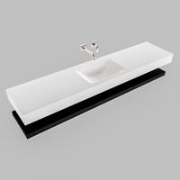 Badkamermeubel BWS Ibiza 200 cm met Mat Zwart Planchet Solid Surface Wastafel Mat Wit (acht varianten)