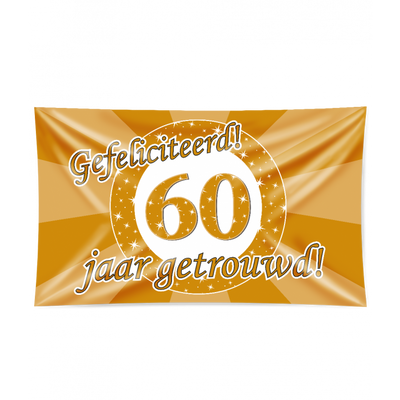 Gevelvlag 60 Jaar Getrouwd Goud (150x90cm)