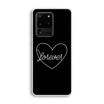 Forever heart black: Samsung Galaxy S20 Ultra Transparant Hoesje