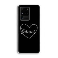 Forever heart black: Samsung Galaxy S20 Ultra Transparant Hoesje