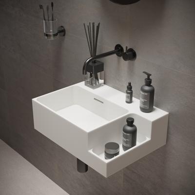 Fontein Ideavit Soliddual 1.0 50x36x15.5 cm Solid Surface Met Opbergruimte Mat Wit