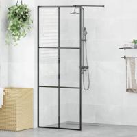 Inloopdouchewand 80x195 cm ESG-glas transparant en zwart