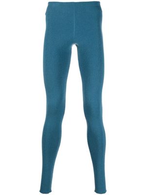 extreme cashmere legging à en maille fine nervurée - Bleu