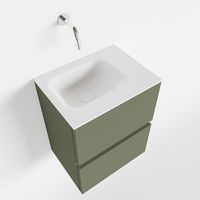 Toiletmeubel Mondiaz Ada | 40 cm | Meubelkleur Army | Lex wastafel Talc Rechts | Zonder kraangat Toiletmeubel Mondiaz Ada | 40 cm | Meubelkleur Army | Lex wastafel Talc Rechts | Zonder kraangat
