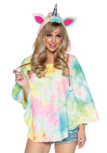 Unicorn Tie Dye Poncho Vrouw