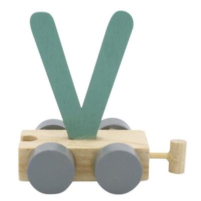 JeP kids houten treinletter V-zand