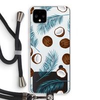 Kokosnoot roze: Pixel 4 XL Transparant Hoesje met koord