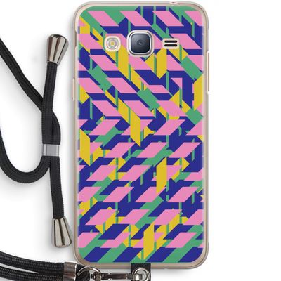 Skew Blush 1: Samsung Galaxy J3 (2016) Transparant Hoesje met koord